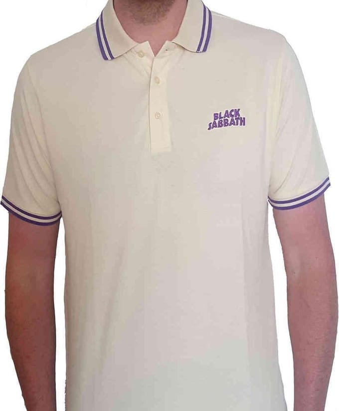 Black Sabbath - Wavy Logo Polo shirt - L - Creme