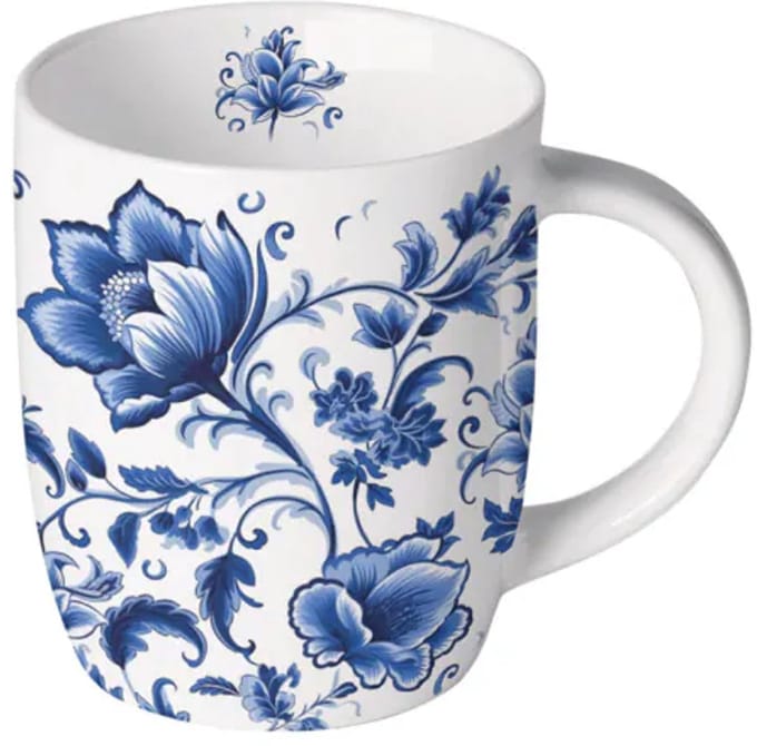 Mok - Beker - Delft blue florals - 200ml