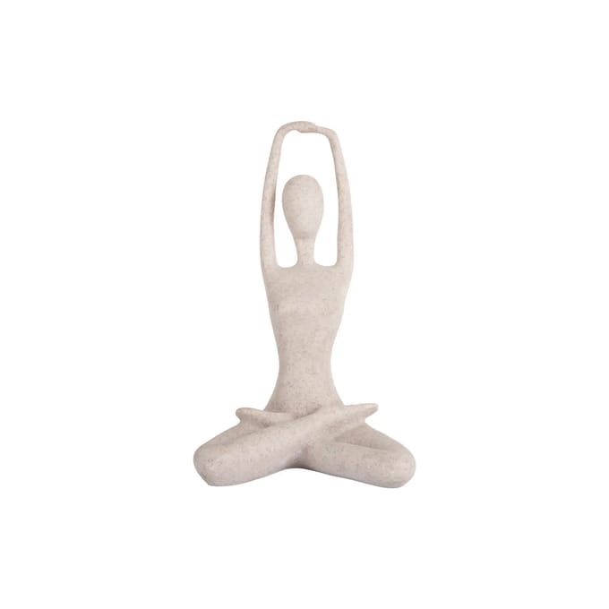 Present Time Ornament Stretched Lotus - Grijs - 14.5x12x23.5cm - Modern - Kunststof