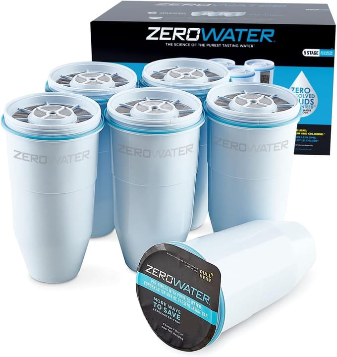 Vervangende waterfilterpatronen - Vermindert fluoride en chloor - 6 stuks