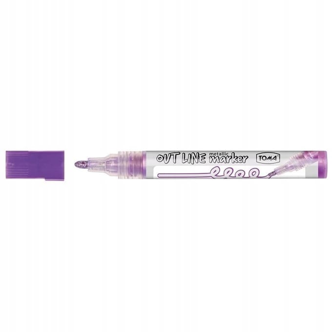 Permanente Marker Zilver met Paarse Omtrek - 4mm