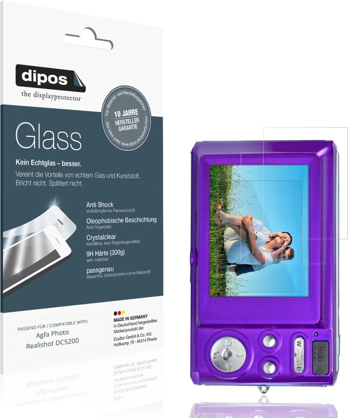 dipos – 2x Pantserfolie geschikt voor Agfa Photo Realishot DC5200 | 9H Screenprotector