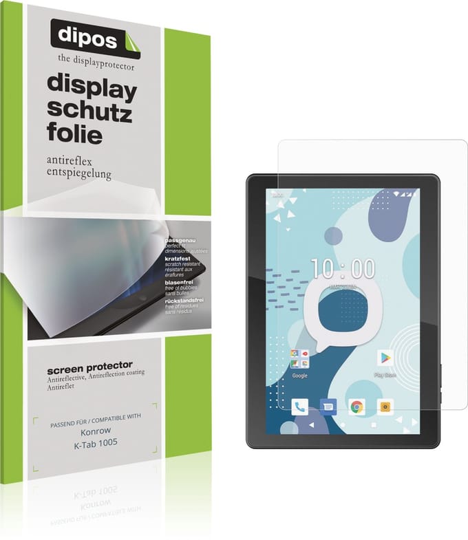 dipos – 2x Matte Beschermfolie geschikt voor Konrow K-Tab 1005 | Krasbestendige & antireflecterende Screenprotector Ultra-Thin