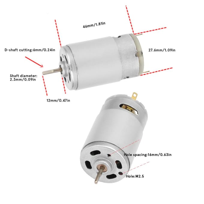 Hoge snelheid ronde D-type as 395 motor lange as micromotor