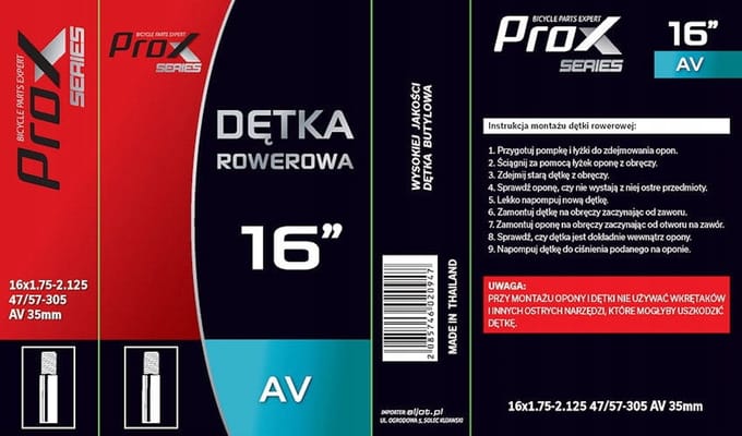 ProX - Fietsbinnenslang - 16 x 1,75/1,95/2,125 - AV 35 mm