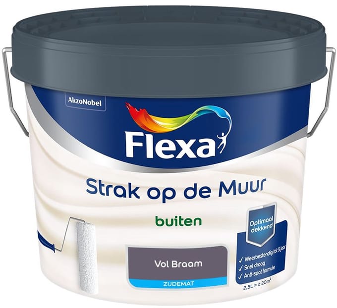 Flexa - Strak Op De Muur Buiten Zijdemat - Vol Braam - Mengverf - 2,5 L