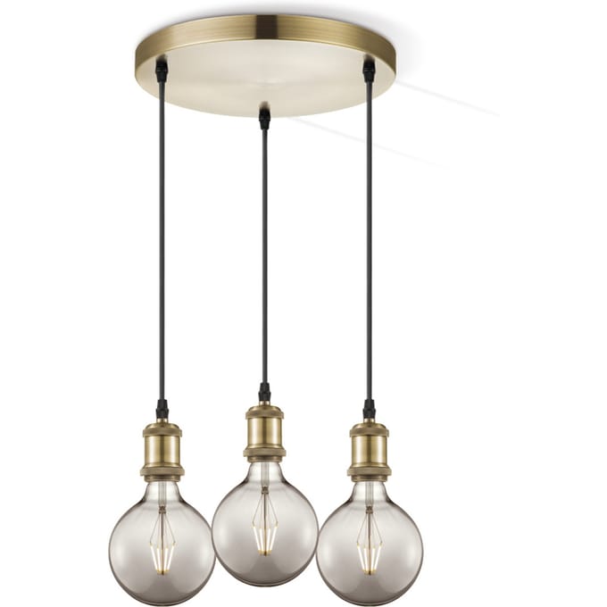 Home sweet home hanglamp Vintage brons 3L Globe g125 - smoke