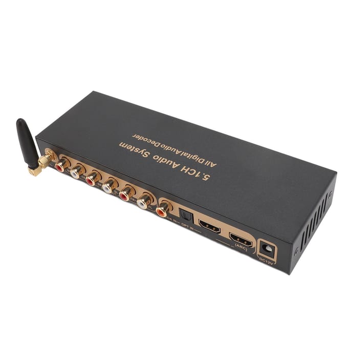 Décodeur audio 5.1 canaux 192 kHz 24 bits HD Interface multimédia 4K ARC Fibre optique coaxiale analogique US Plug