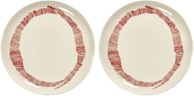 Serax - Ottolenghi Feast - Bord M - Wit/Rood - 22 Ø - 2 stuks
