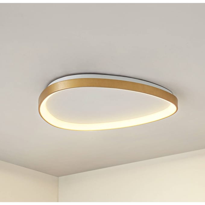 Lucande LED plafondlamp Asken, 61 cm, goud, CCT, dimbaar