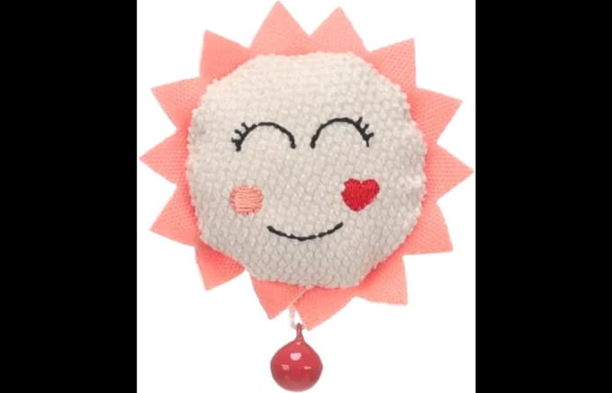 Flamingo - speelgoed voor de kat - zon met belletje - textiel - kattenspeelgoed -