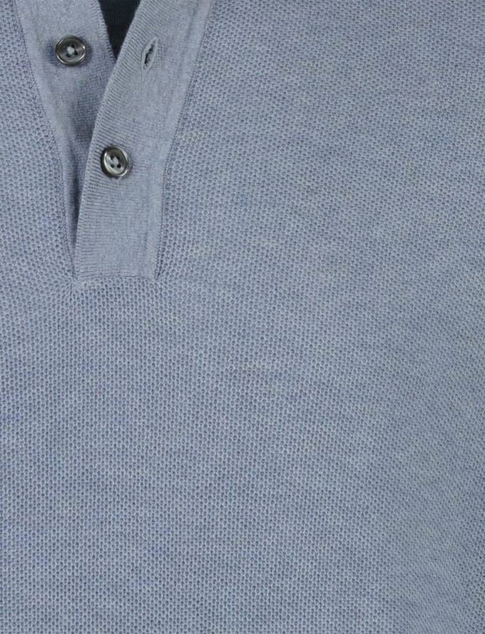 CASA MODA comfort fit heren polo lange mouw - aqua