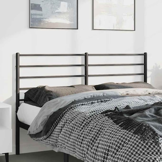 vidaXL Vervangend hoofdbord metaal zwart 135 cm