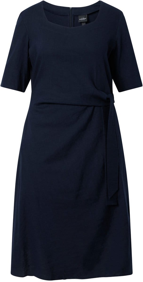 Ulla Popken - Dames - Midi-jurken - Donkermarine - Maat 54+