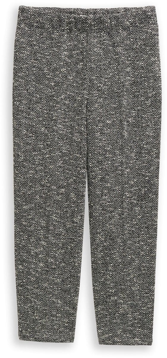 Tom Tailor - TTLEA Straight bouclé broek - Maat 42/28 - salt pepper boucle structure