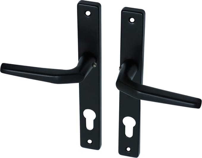 Wovar Deurkruk met schild Zwart PC85 | Recht model