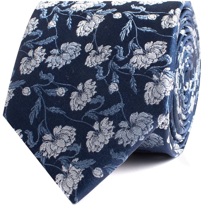 TRESANTI | ENRICH | Zijden stopdas pioenRozen | Blauw