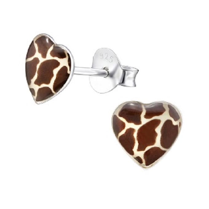 Oorknopjes-hartje giraffeprint