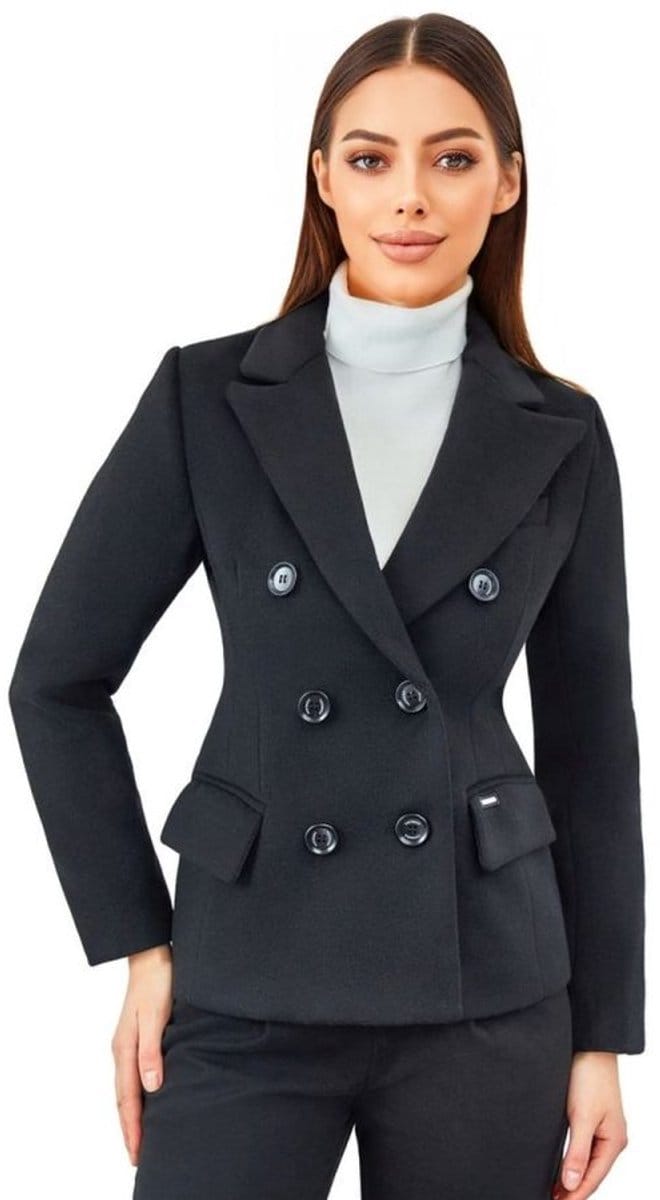 Versano Paris Dames Mantel Manteljas kort M - Zwart