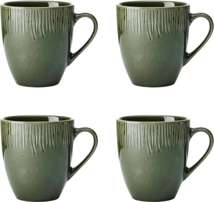Mok, Beker, Set van 4 Stuks, 0.42 L, Groen, Keramiek - Mikasa | Jardin
