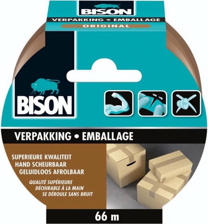 Bison Tape Verpakking Original - 2 x 66 meter - Voordeelverpakking