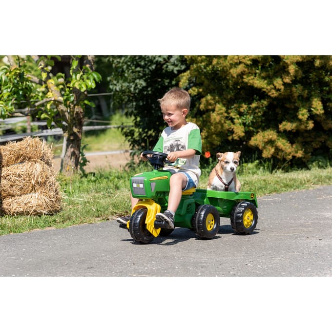 Rolly Toys Rolly MiniTrac John Deere Driewieler - Traptractor met Aanhanger