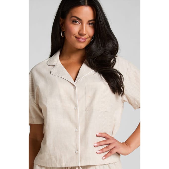 Hunkemöller katoenen pyjama top Beige