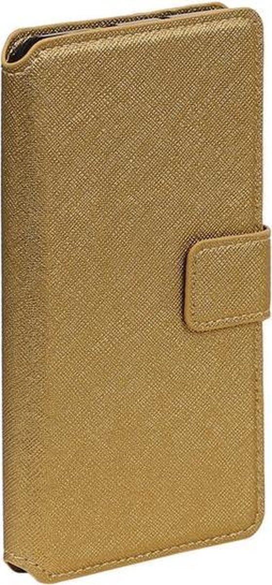 Goud Huawei P8 TPU wallet case booktype hoesje HM Book