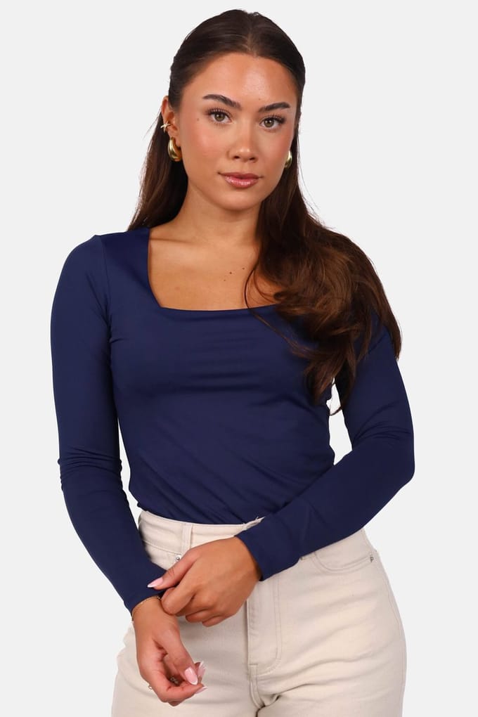 Getdrezzed Top - Maat: S - Top met vierkante hals donkerblauw