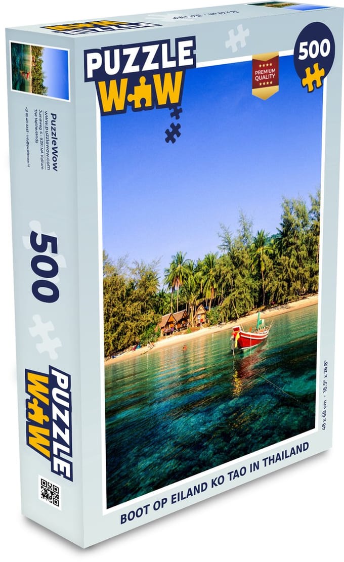 Puzzel Boot op eiland Ko Tao in Thailand - Legpuzzel - Puzzel 500 stukjes