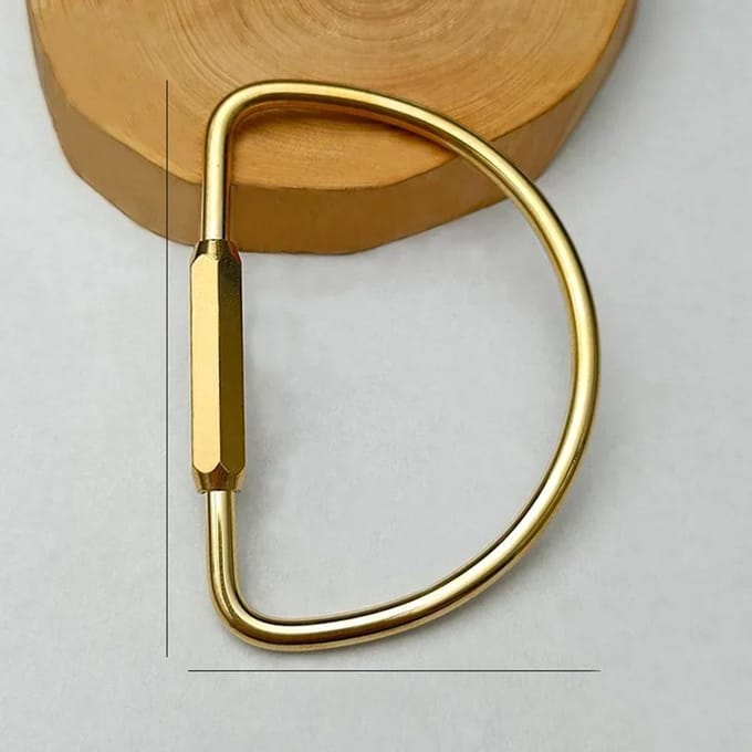 Messing Sleutelhanger Met Slot D Sleutelhanger Goudkleur Camping Karabijnhaak Survival Campinguitrusting Gespen Haken Sleutelhanger Accessoires D-ring brown