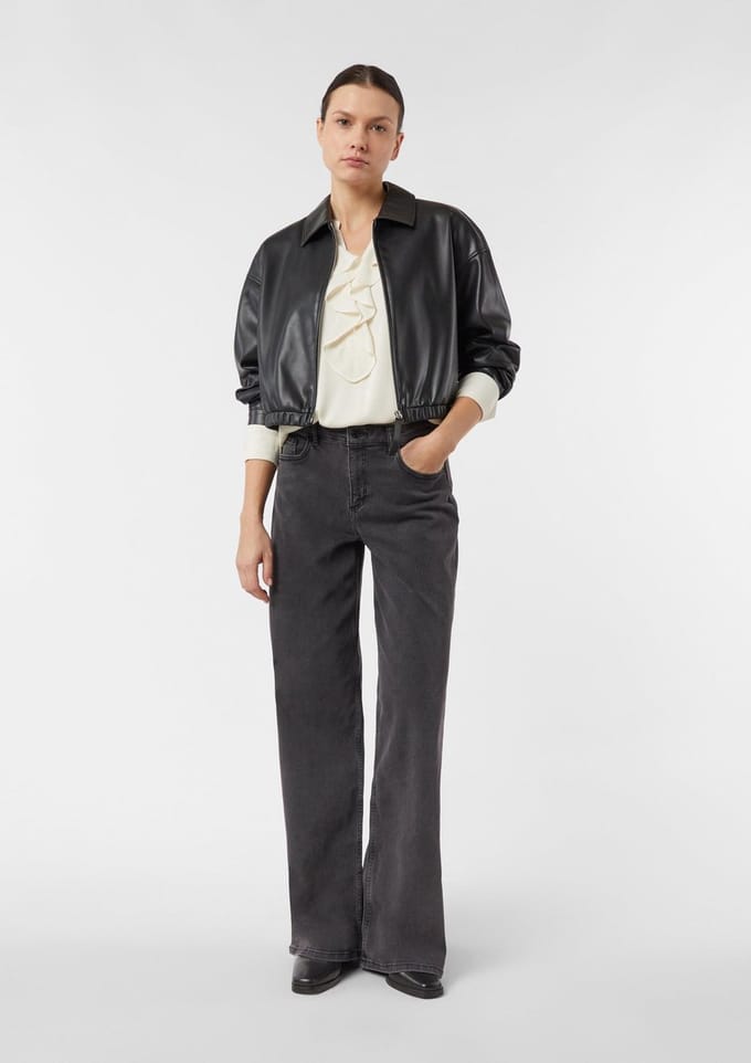 Jeans Wide Leg met knoop- en ritssluiting dames COMMA