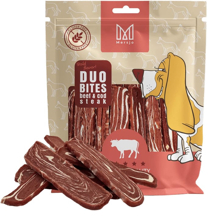 Mersjo Duo Smak – Hondenkoekje - Stek Wołowy - Dorszem - 300g