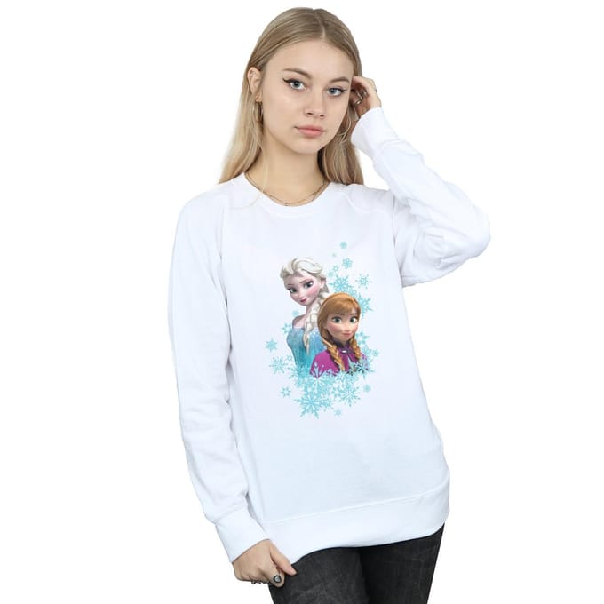 Disney Dames/Dames Frozen Elsa en Anna Zussen Sweatshirt (Wit)