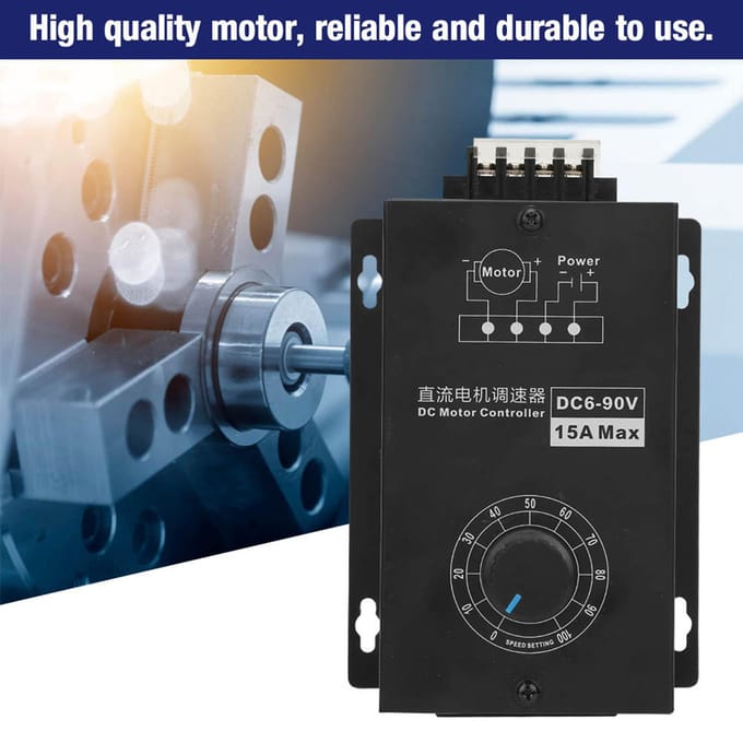DC 6V~90V 15A Régulateur de vitesse pour moteur à balais Contrôleur électrique