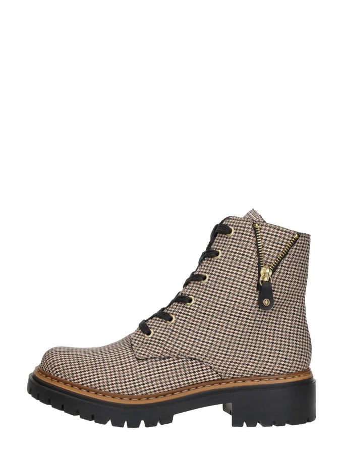 Rieker dames veterboot - Beige multi - Maat 39