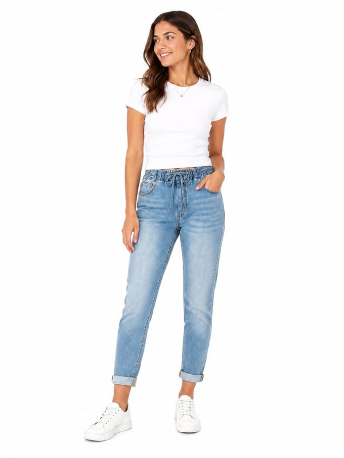 Klassieke Dames Denim Spijkerbroek / Jeans | Hoge Taille / Straight - 42
