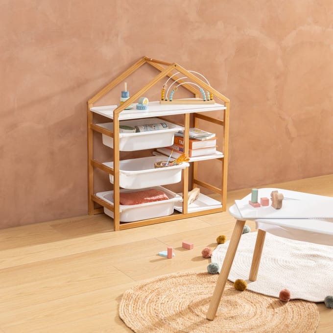 Atmosphera Kids Opbergmeubel met 3 bakken - 68x30x82cm - Wit