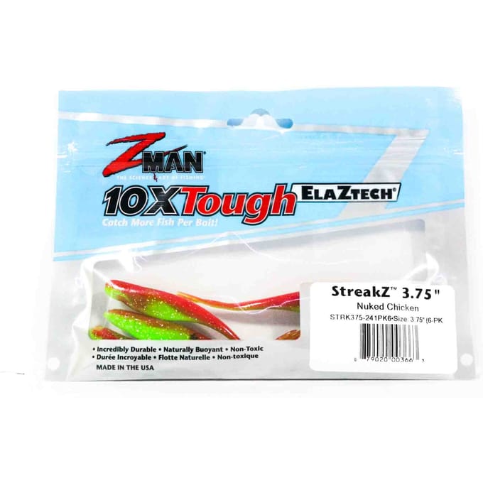 Zman Soft Lure StreakZ 3,75 Inch 6/Pack Nuked Chicken Glow (3663) white