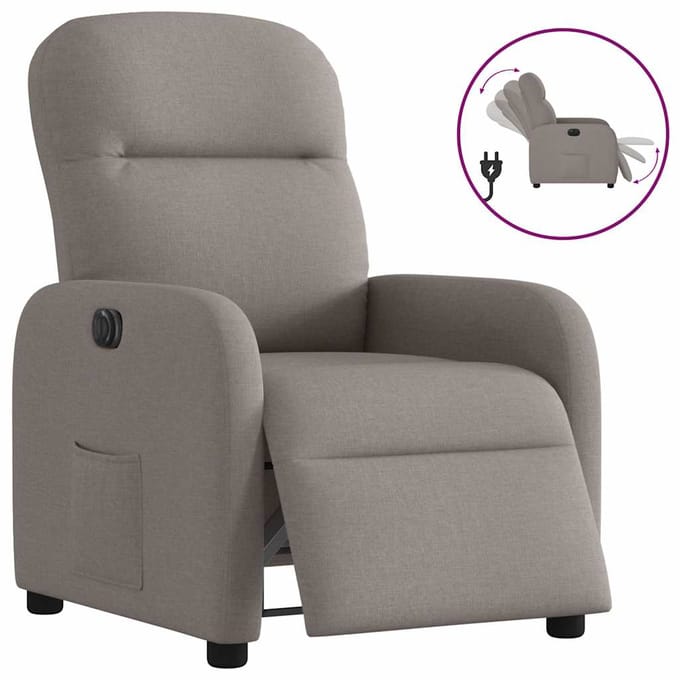 vidaXL - Fauteuil - verstelbaar - elektrisch - stof - taupe