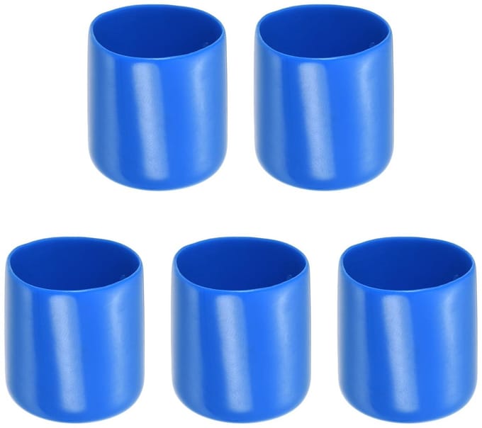 Dailygoods- Schroefdraad Protector Rubberen Eindkappen - 5 Pack - 25mm Binnendiameter - Blauw - Slijtvast - Roestpreventie - Eindkap