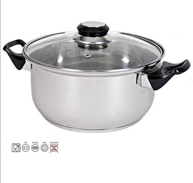Braadpan stoofpan met deksel Ø 24cm RVS geschikt voor alle warmtebronnen 4 L