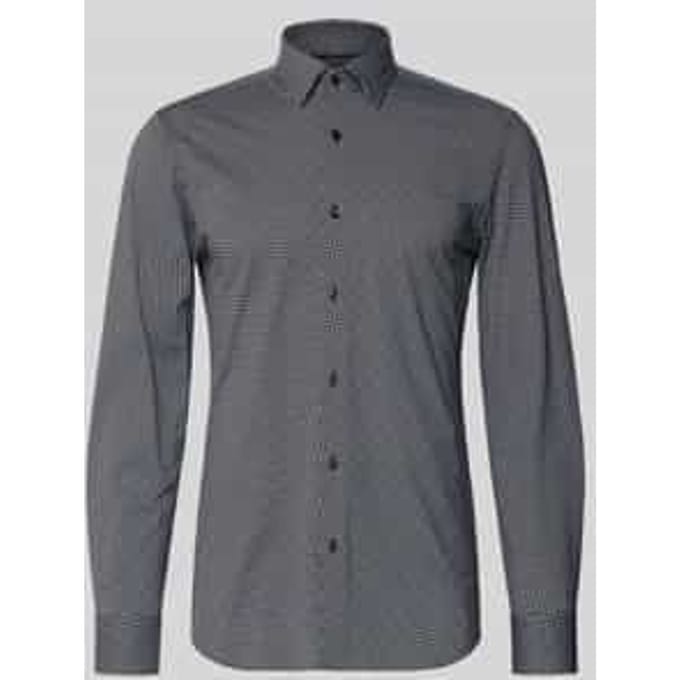 Slim fit vrijetijdsoverhemd met all-over motief, model 'HANK'