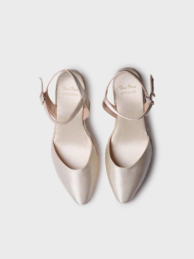 Dames espadrilles met satijnen sleehak | MARGOT