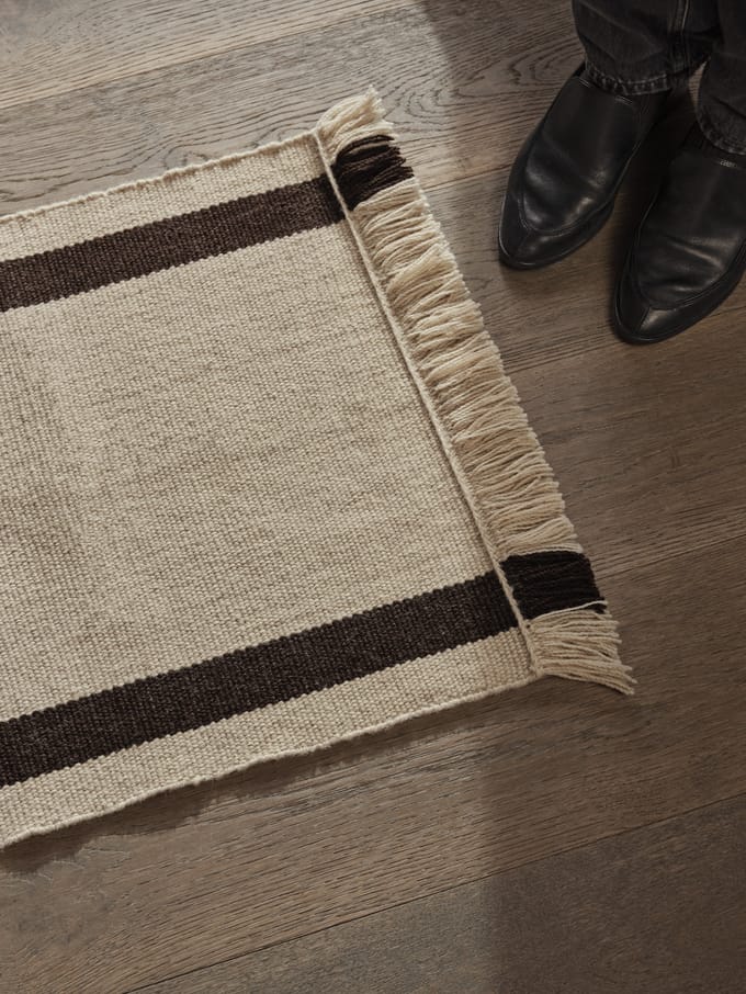 Ferm Living Calm Kelim deurmat - off-white/coffee