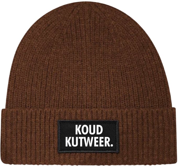 Wintermuts walnut rib gebreid | wit - Koud kutweer - soBAD. | Unisex | Skimuts | Muts | Kou | met grappige tekst | Winter | Beanie