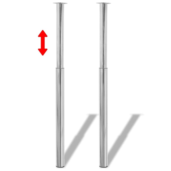 vidaXL - Tafelpoten - telescopisch - 710-1100 - mm - chroom - 2 - st