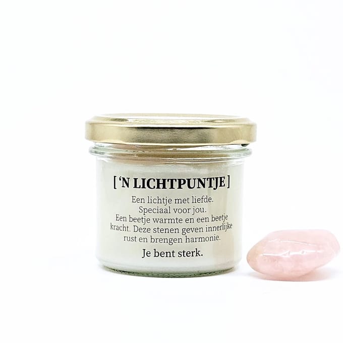 Candlelight-on - geurkaars met edelsteen - Lichtpuntje - o.b.v. sojawas en etherische oliën