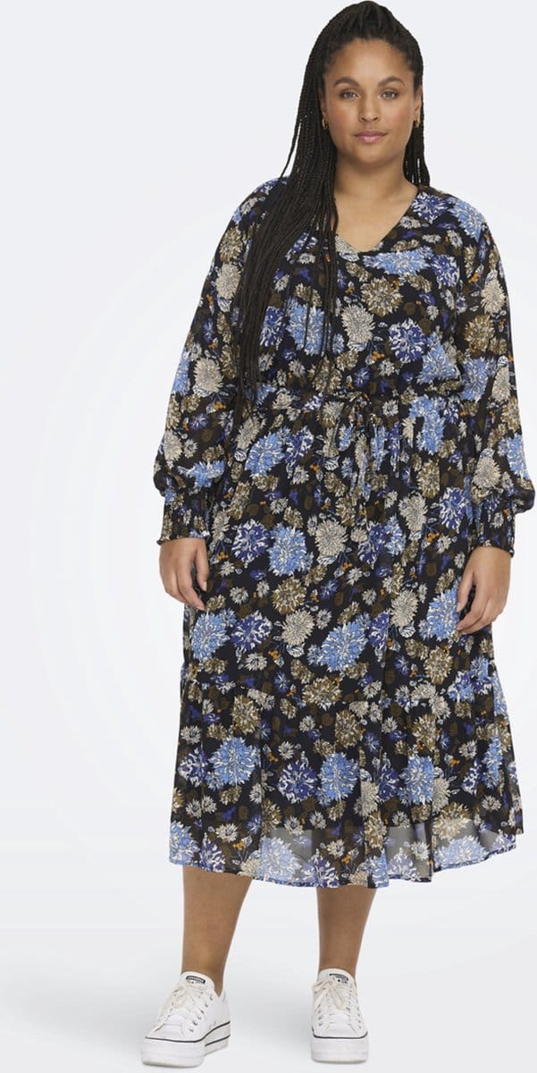 ONLY CARMAKOMA - CARMILRA LS CALF DRESS AOP - Dames - Maxi jurken