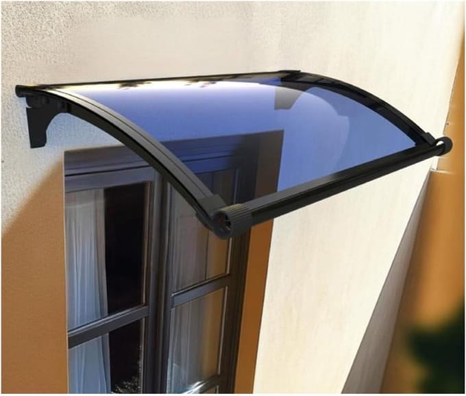 Deurluifel Polycarbonaat - Regenkap Raam - Entree Beschermen - UV Bescherming - 80x80 cm - Transparant